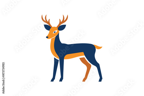vector illustration of a deer