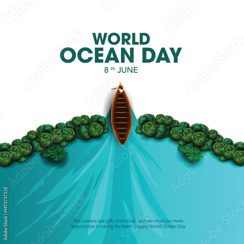  save our oceans. World oceans day design with letter. abstract vector illustration design