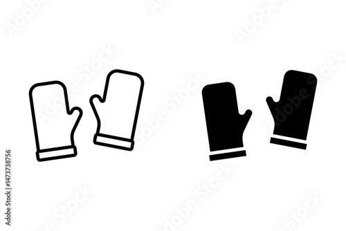 mittens icon symbol vector template on white background