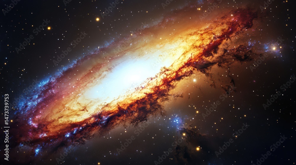 Fototapeta premium A stunning view of an isolated galaxy in space.