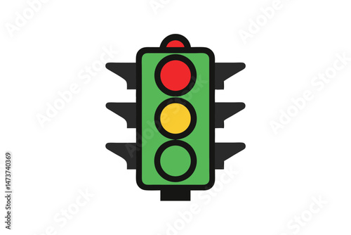 Traffic Light Vector Icon Design Illustration for Print