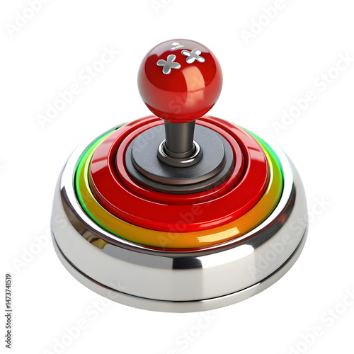 Vintage joystick isolated on white background