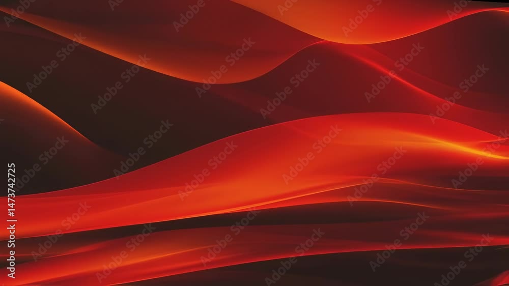 Abstract Red Waves Flowing - Animated Background