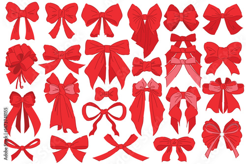 A Beautiful Collection of Elegant Red Bows Perfect for All Your Festive Decorations Needs