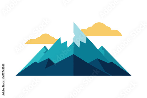Minimal Mountain Landscape Illustration