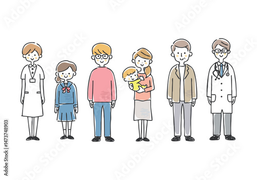 医療従事者と患者のイラスト