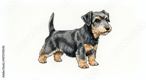 Alert terrier dog with wiry fur