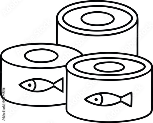 Sardines Vector Line Icon Design
