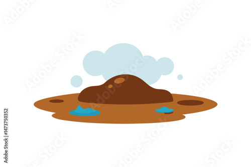 Free Printable Graphic Design of Scene with Muddy Puddle