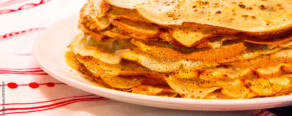 stack of pancakes russian food, Maslenitsa