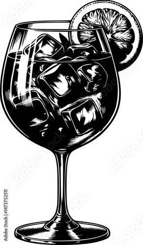 Cocktail Silhouette Illustration Spritz