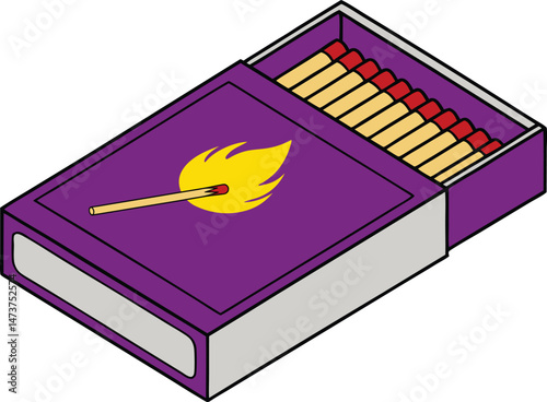 Matchbox Vector Icon Design Illustration