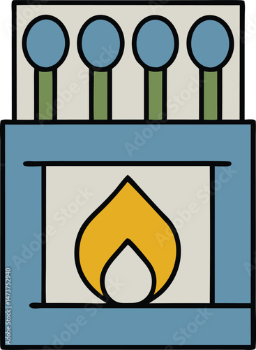 Matchbox Vector Icon Design Illustration