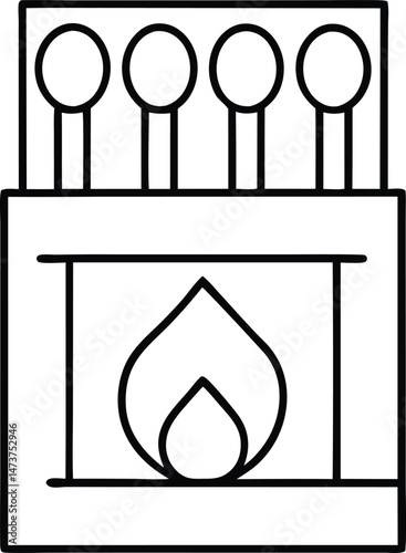 Matchbox Vector Icon Design Illustration