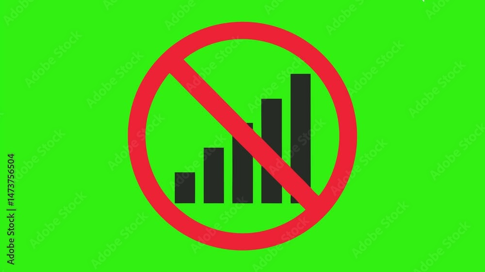 No mobile network sign green screen No mobile network sign green screen