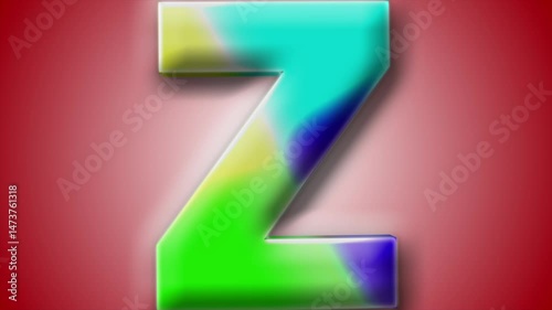 Sleek and vivid 3D animation of letter 'Z' in motion with a glowing red gradient, tailored for creative typography uses.