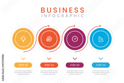 Vector Infographic label design template with icons and 4 options or steps. Can be used for process diagram, presentations, workflow layout, banner, flow chart, info graph.