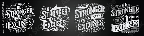Wallpaper Mural Vintage Style Chalkboard Quotes with Fitness Motivation Torontodigital.ca