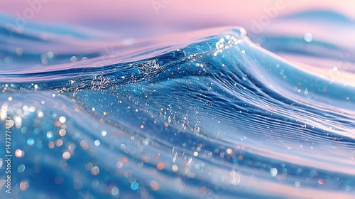 Wave Sparkle and Water Surface Abstract Close Up