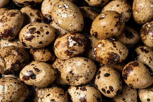 Obraz na płótnie colseup of cooked quail eggs background. w salonie