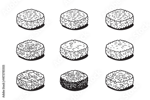 Rice cake linear style icon