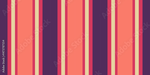 Vibrant vertical stripes in coral, purple, and beige create a dynamic, retroinspired pattern. Perfect for website backgrounds, textile design, or adding a pop of color to any project.