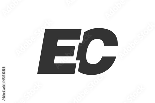 EC Techno Editable Font Logo For Corporate Branding. Bold, Futuristic Design With Unique Typographic Ideas. Minimal Custom Type And Dynamic Letter