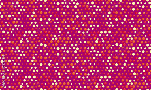 Vibrant abstract pattern of colorful circles on a magenta background. Perfect for textile design, website backgrounds, playful branding, or celebratory projects.