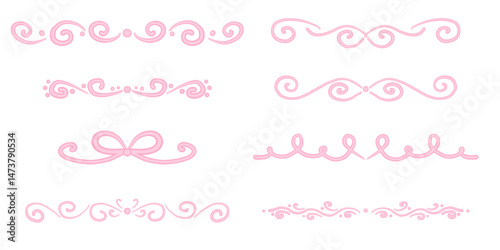 Elegant vintage calligraphic dividers set with hand drawn flourishes and ornamental text separators for invitations certificates and greeting cards