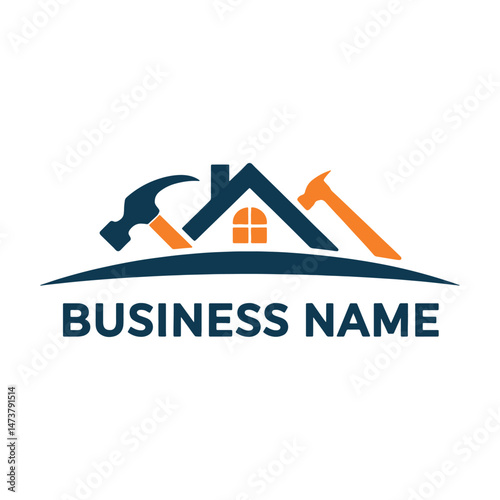 Real Estate Repair Logo Design, Construction Repair Logo Design Vector