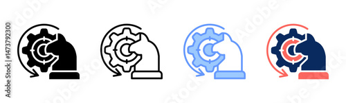 Strategy icon sheet multiple style collection