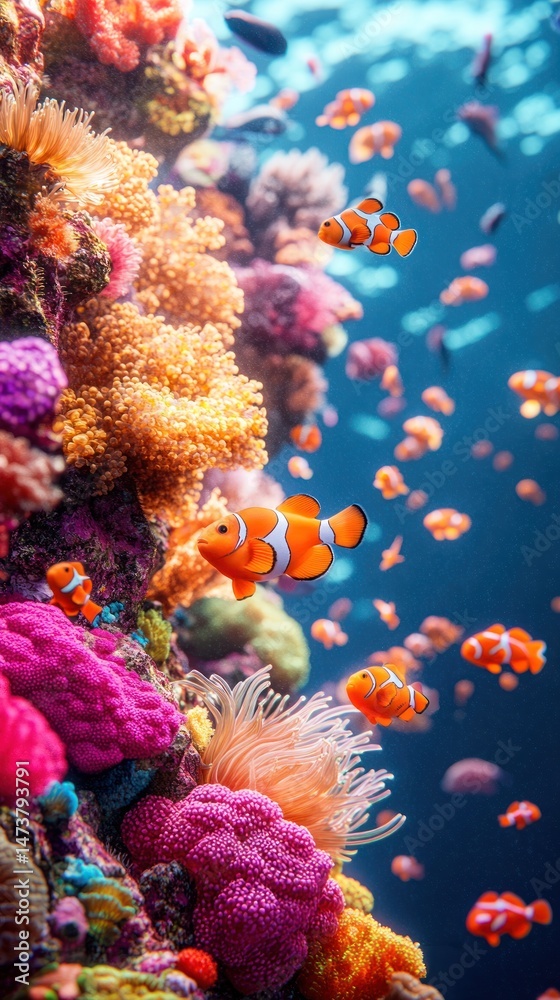 Obraz premium Vibrant coral reef teeming with life