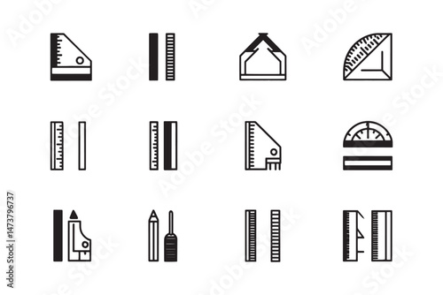 Ruler measuring tool outline design
