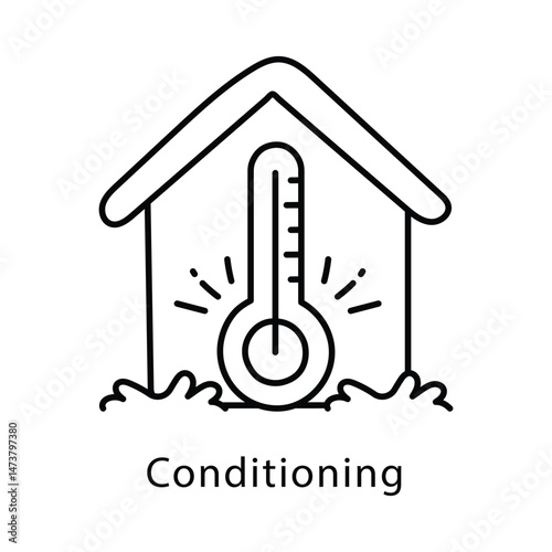 Conditioning Vector Outline Style Icon. Eps 10 File