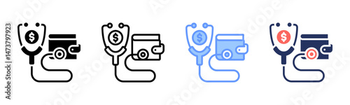 Expenses icon sheet multiple style collection