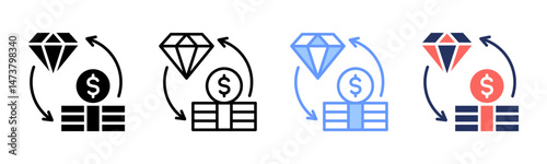 Exchange icon sheet multiple style collection