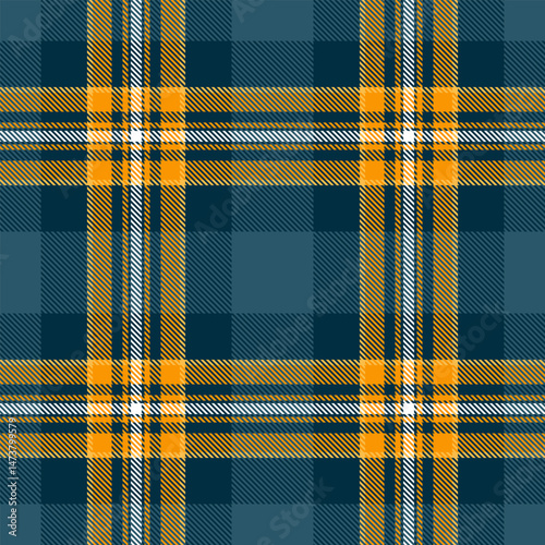Weave background pattern vector, outside plaid texture seamless. Luxury check tartan fabric textile in dark and cyan colors.
