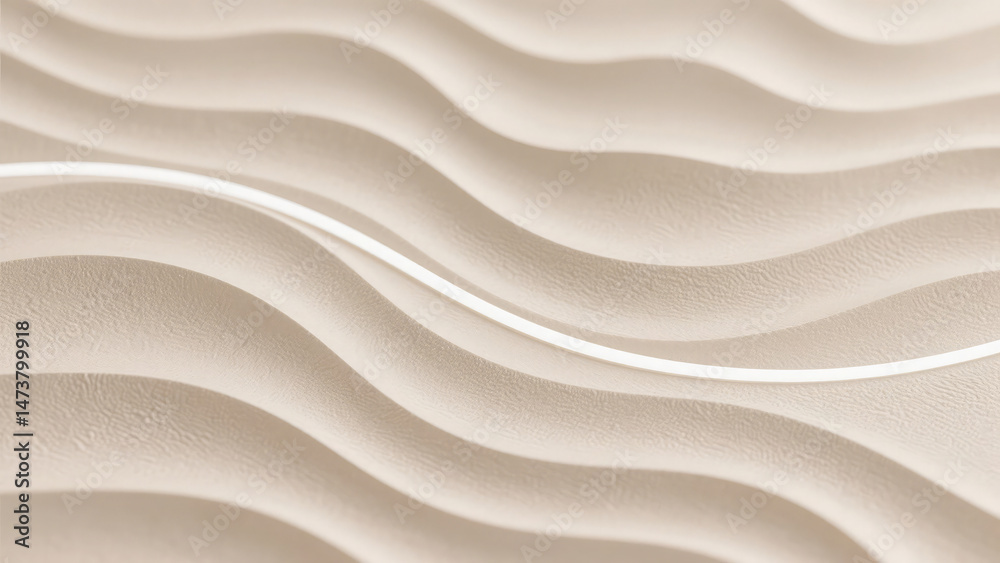 Fototapeta premium Abstract wave pattern in neutral beige tones with subtle lighting and texture