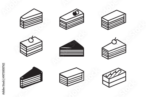 Sacher Torte cake outline icon