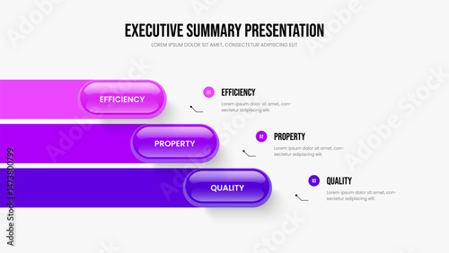 Market Development Three Option Infographic Frame Template. Financial Campaign Slide Design Vector Illustration. Investor Innovation 3 Step Diagram Slideshow Layout.
