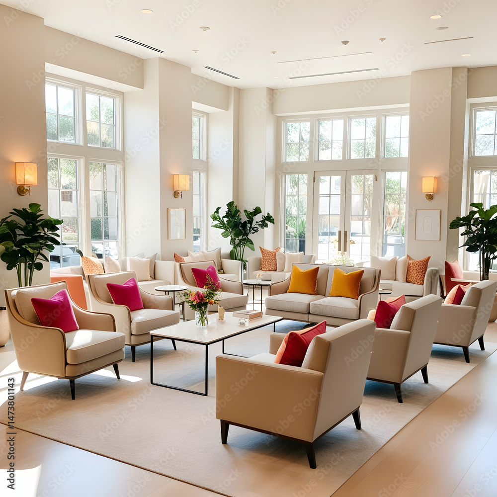 Fototapeta premium Empty Modern Kitchen Interior with Contemporary Design Elements