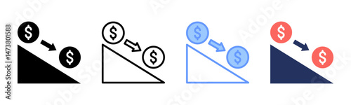 Liquidity icon sheet multiple style collection
