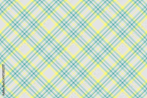 Sample plaid seamless textile, furry tartan texture fabric. Revival check vector background pattern in sterling silver and teal colors.