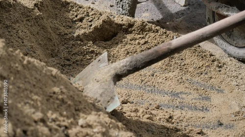 Wallpaper Mural Workers prepare sand at a construction site for upcoming projects Torontodigital.ca