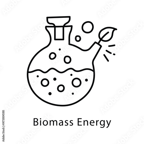 Biomass Energy Vector Outline Style Icon. Eps 10 File