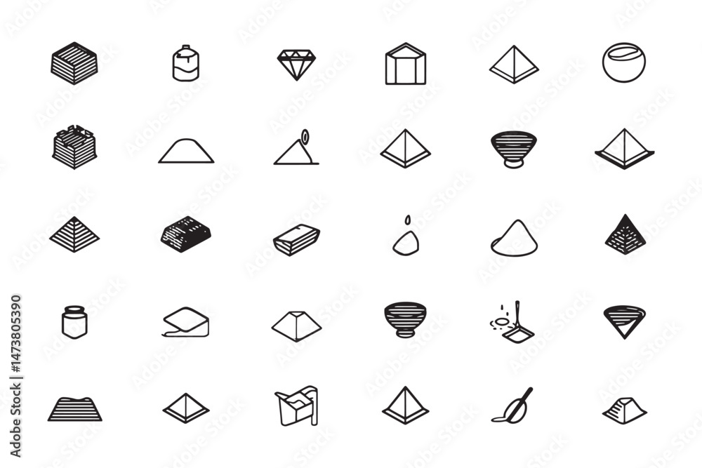 Sand vector minimalist line icons Sand vector minimalist line icons