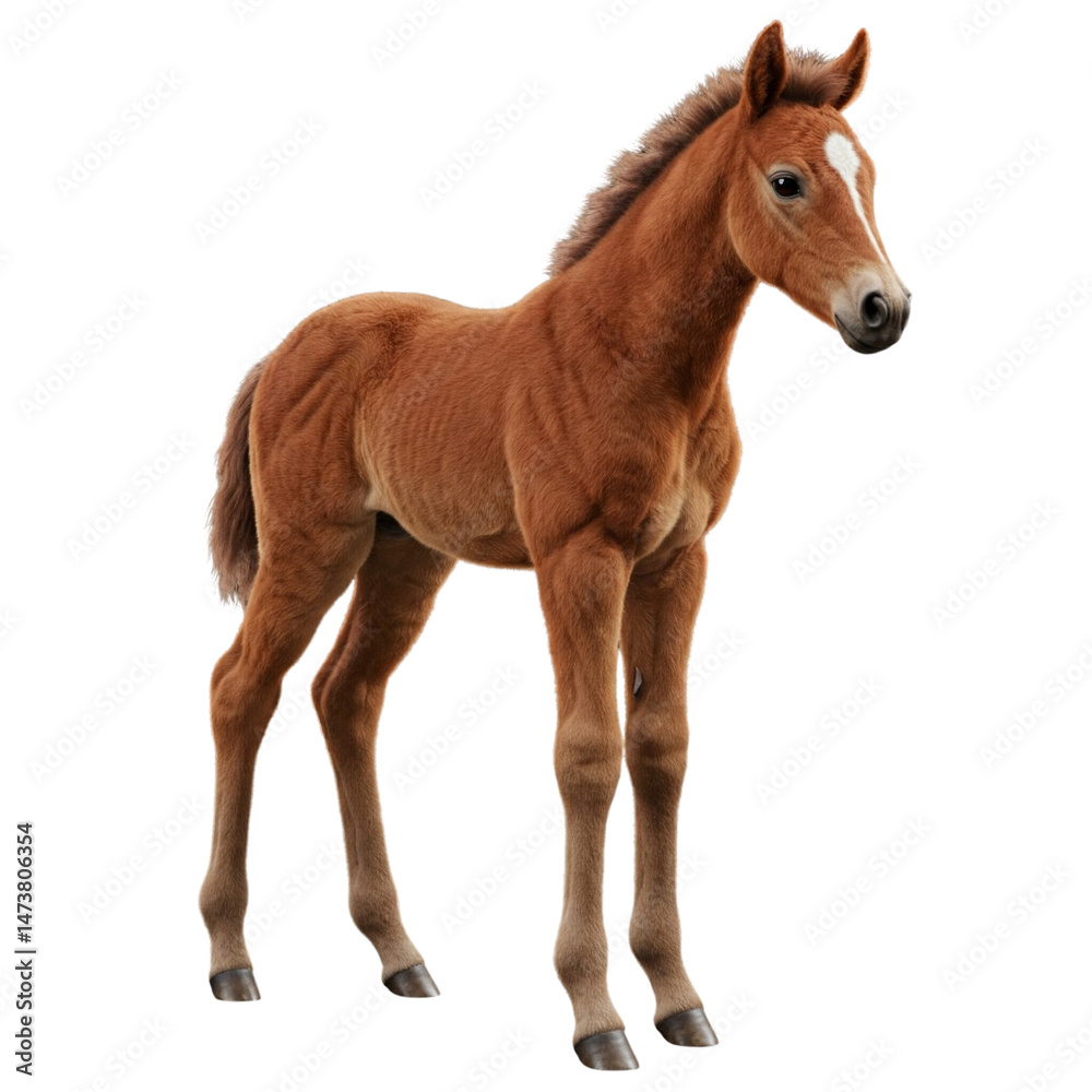 A foal isolated on transparent or white background, png A foal isolated on transparent or white background, png