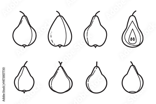 Sapodilla modern line icon set