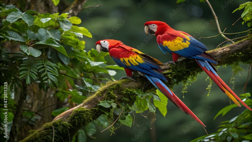 Obraz premium scarlet macaw parrot