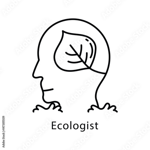 Ecologist Vector Outline style icon. Eps 10 file